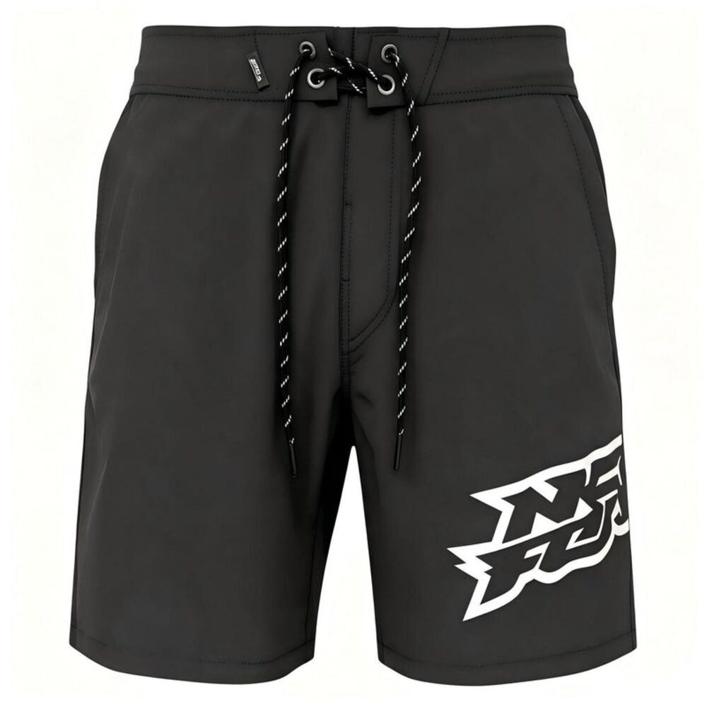 No Fear Mens Logo Swim Shorts / Black/Reflective Black
